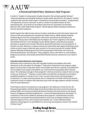 Political Science Essay Aauw S Position On Abstinence Only Sex Education American Abstinence Essay Writing Service $10 also High School Graduation Essay Nursing Assignment Help Online Writing Service Original Content Argument Essay Topics For High School
