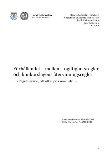 Förhållandet mellan ogiltighetsregler och ... - Ackordscentralen