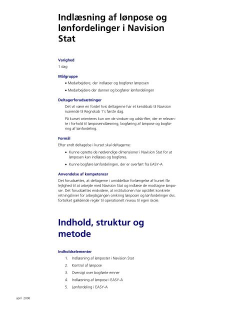 Indlæsning af lønpose og lønfordelinger i Navision Stat - AdmSys