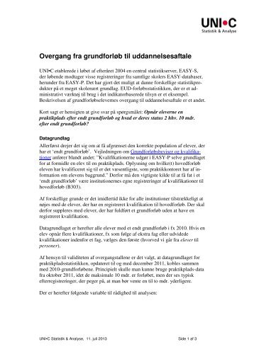 Overgang fra grundforløb til uddannelsesaftale - AdmSys - UNI•C
