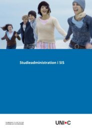 Studieadministration i SIS - AdmSys - UNI•C