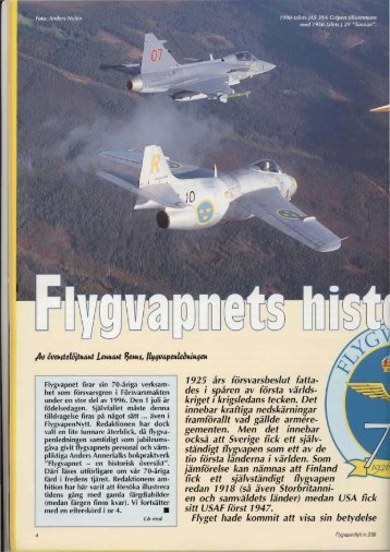 Flygvapnets historia 1926 till 1996.