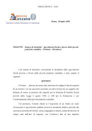 Agevolazioni fiscali a favore della piccola proprietà contadina