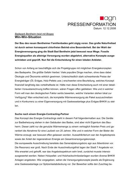 presseinformation - agn Niederberghaus & Partner GmbH