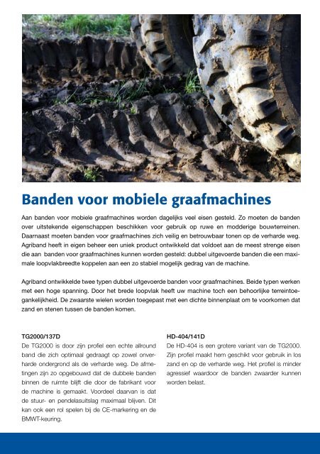 Banden voor mobiele graafmachines en kranen - Agriband