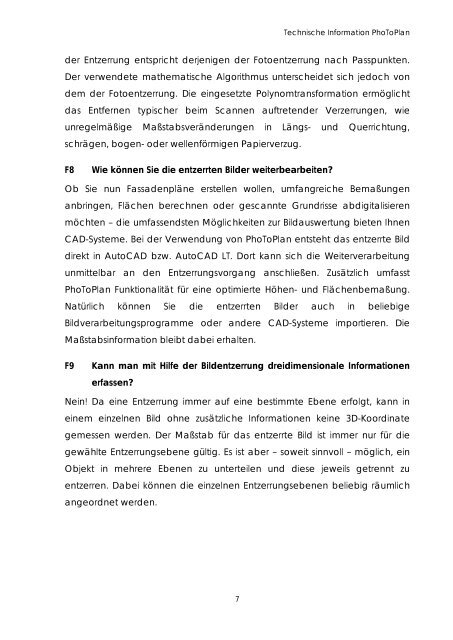 Technische Information Photoplan - DOWNLOAD - Kubit Gmbh