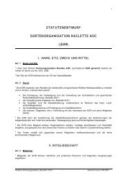 STATUTENENTWURF SORTENORGANISATION RACLETTE AOC