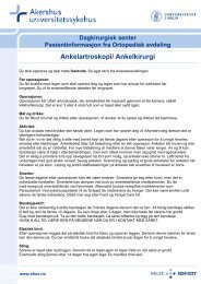 Ankelartroskopi/ Ankelkirurgi - Akershus universitetssykehus