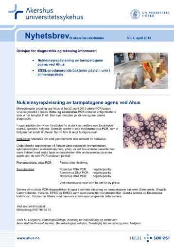 Nyhetsbrev nr 04 2013 PHT.pdf - Akershus universitetssykehus