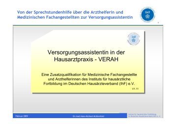 Versorgungsassistentin in der Hausarztpraxis - VERAH