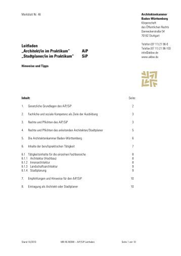PDF, 63 KB - Architektenkammer Baden-Württemberg