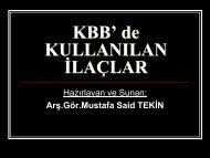 KBB' de KULLANILAN İLAÇLAR