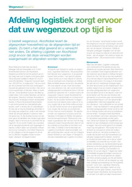 Wegenzout Magazine, editie 2 - september 2012 - AkzoNobel