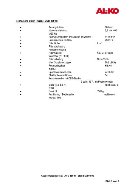 Ausschreibungstexte als PDF