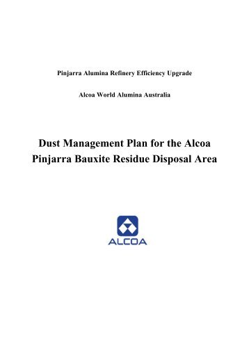 Dust Management Plan for the Alcoa Pinjarra Bauxite Residue ...