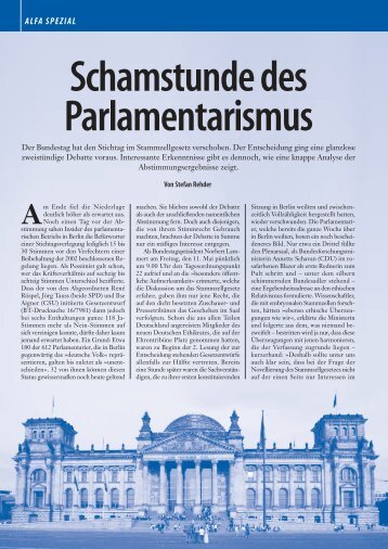 Schamstunde des Parlamentarismus