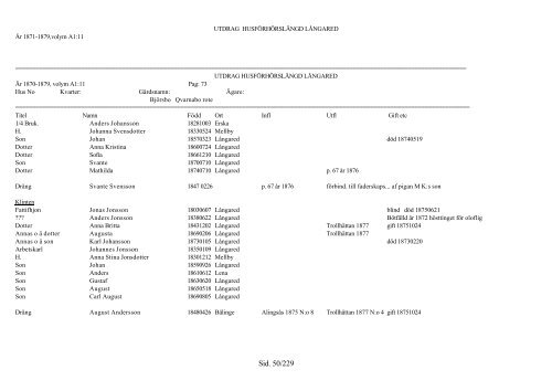 Sid. 1/229 Utförd 1999-2000 av Alingsås Släktforskareförening