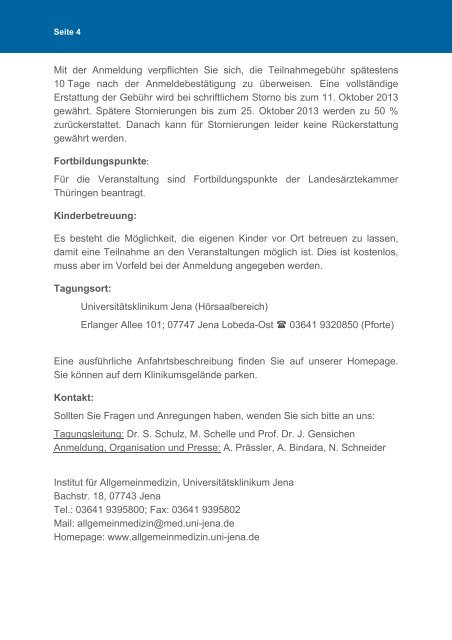 Broschüre 2013 - Institut für Allgemeinmedizin, Jena