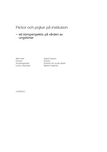 Flickor och pojkar på institution - Stiftelsen Allmänna Barnhuset