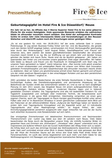 Geburtstagsgipfel im Hotel Fire & Ice Düsseldorf/Neuss