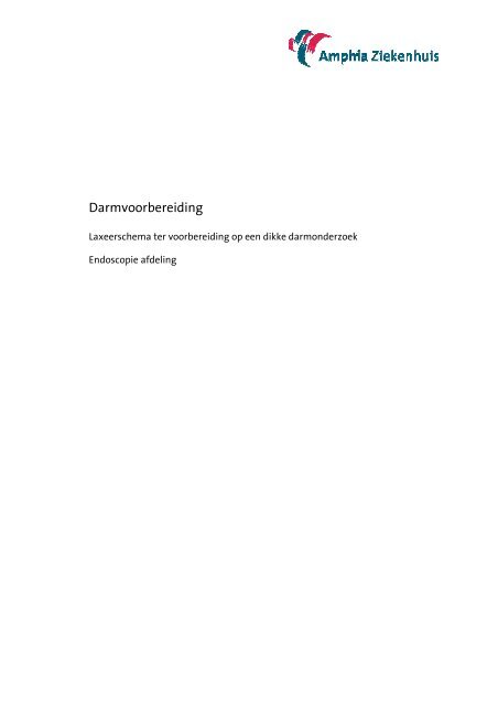 Darmreiniging (folder behorende bij 'Sigmoidoscopie of coloscopie')