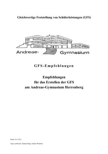 GFS-Empfehlungen - Andreae-Gymnasium Herrenberg