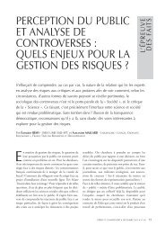 perception du public et analyse de controverses - Annales des Mines