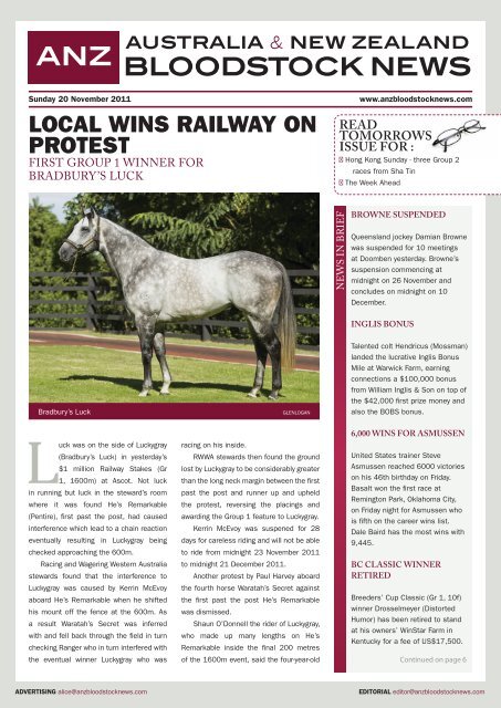 new zealand bloodstock news anz - Anzbloodstocknews.com