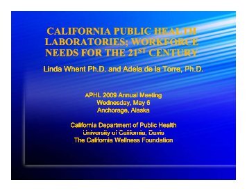 Linda Whent, PhD, University of California, Davis - Association of ...