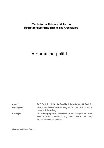 Verbraucherpolitik - Arbeitslehre.de