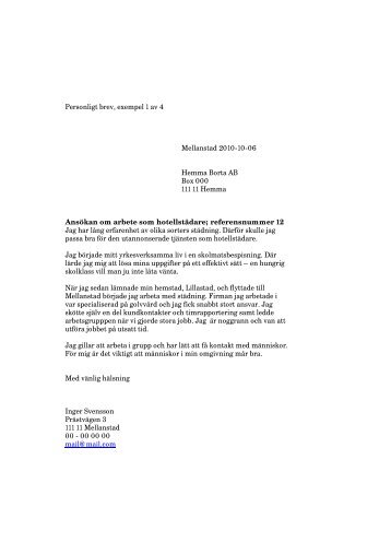 Personlig Brev Mallar Falep Midnightpig Co