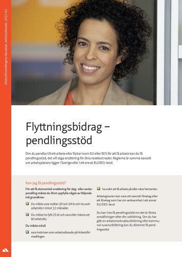 Flyttningsbidrag, pendlingsstöd - Arbetsförmedlingen