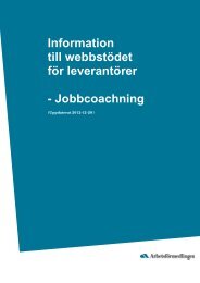 Infostöd för leveratörer - Jobbcoachning ver 3.0 - Arbetsförmedlingen