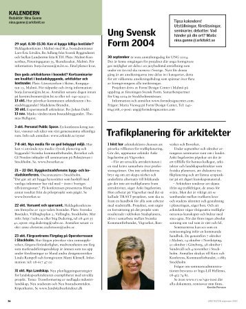 Trafikplanering för arkitekter Ung Svensk Form 2004 - Sveriges ...