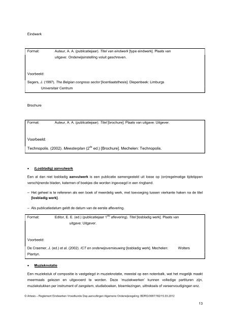 Bijlage 4 Reglement eindwerken PBA vroedkunde - Artesis