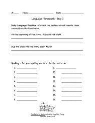 Language Homework – Day 1