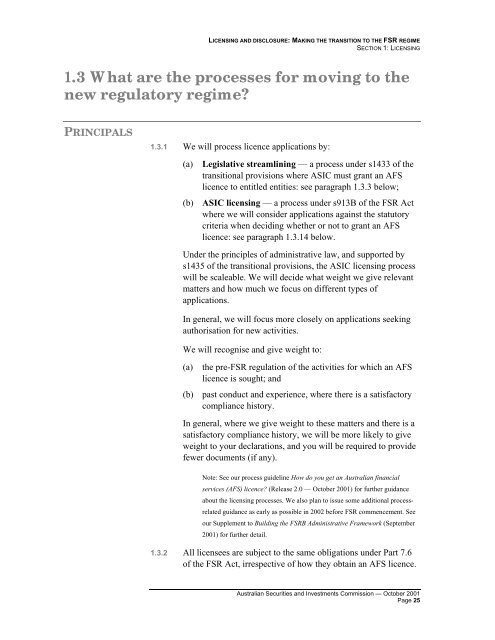 Licensing and disclosure: Making the transition to the FSR regime