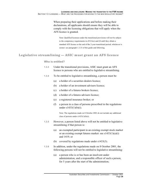 Licensing and disclosure: Making the transition to the FSR regime