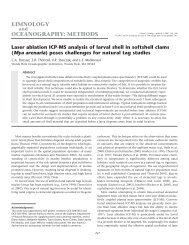 Laser ablation ICP-MS analysis of larval shell in softshell clams