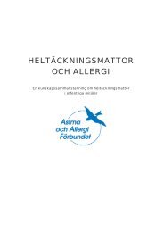Heltäckningsmattor och Allergi (pdf) - Astma- och Allergiförbundet