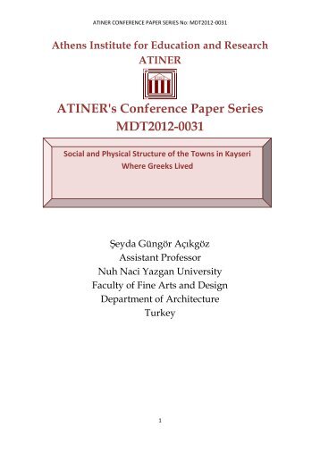 ATINER's Conference Paper Series MDT2012-0031