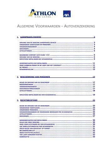 algemene voorwaarden - autoverzekering - Athlon Car Lease