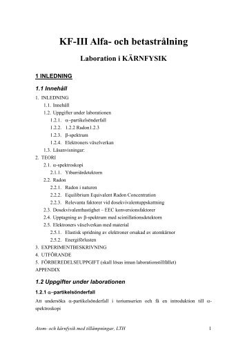 KF-III Alfa- och betastrålning - Atomic Physics!