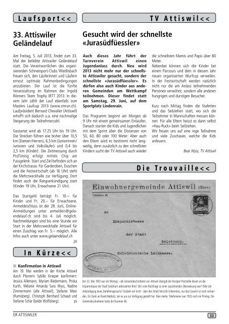 Ausgabe 2/2013 - Attiswil