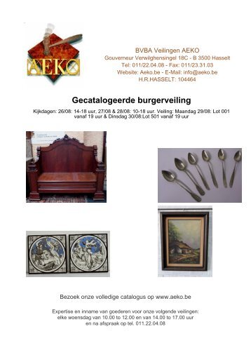 Gecatalogeerde burgerveiling - Auction In Europe