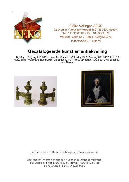 Gecatalogeerde kunst en antiekveiling - Auction In Europe