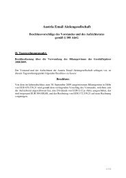 Beschlussvorschläge des Vorstandes und des ... - Austria Email