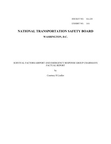 national transportation safety board - Aviation Fire Journal