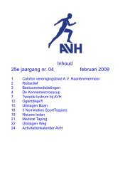 Februari 2009 - Atletiek Vereniging Haarlemmermeer