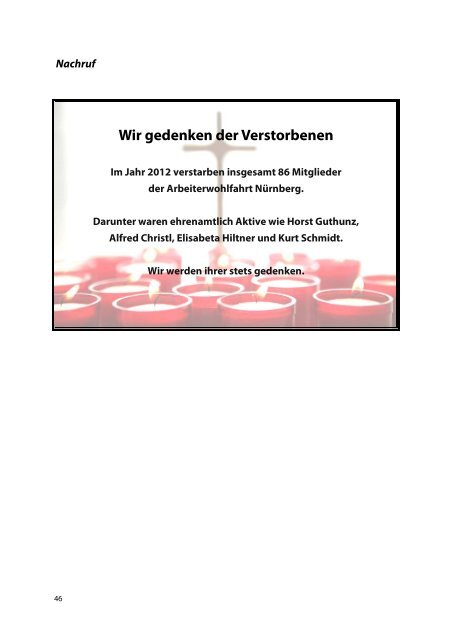 Jahresbericht 2012 - AWO Kreisverband Nürnberg e. V.